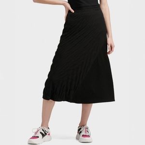 DKNY A-Line Skirt With Textured Bubble Print-Black